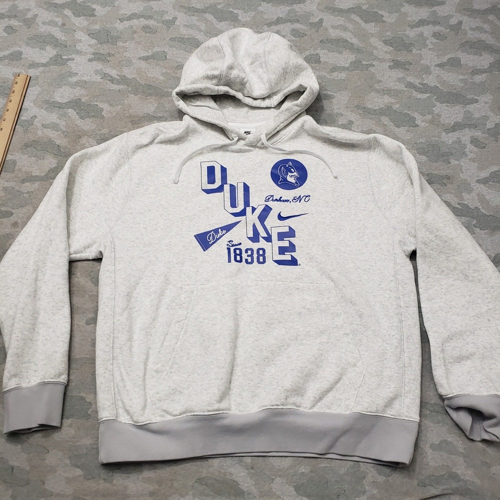 Nike Duke Sweatshrt Mens Large Gray Devils Basketball Hoodie